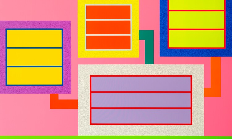 Neon-Gemälde von Peter Halley