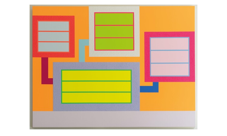 Neon-Gemälde von Peter Halley