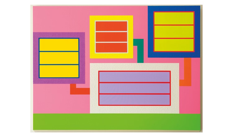 Neon-Gemälde von Peter Halley