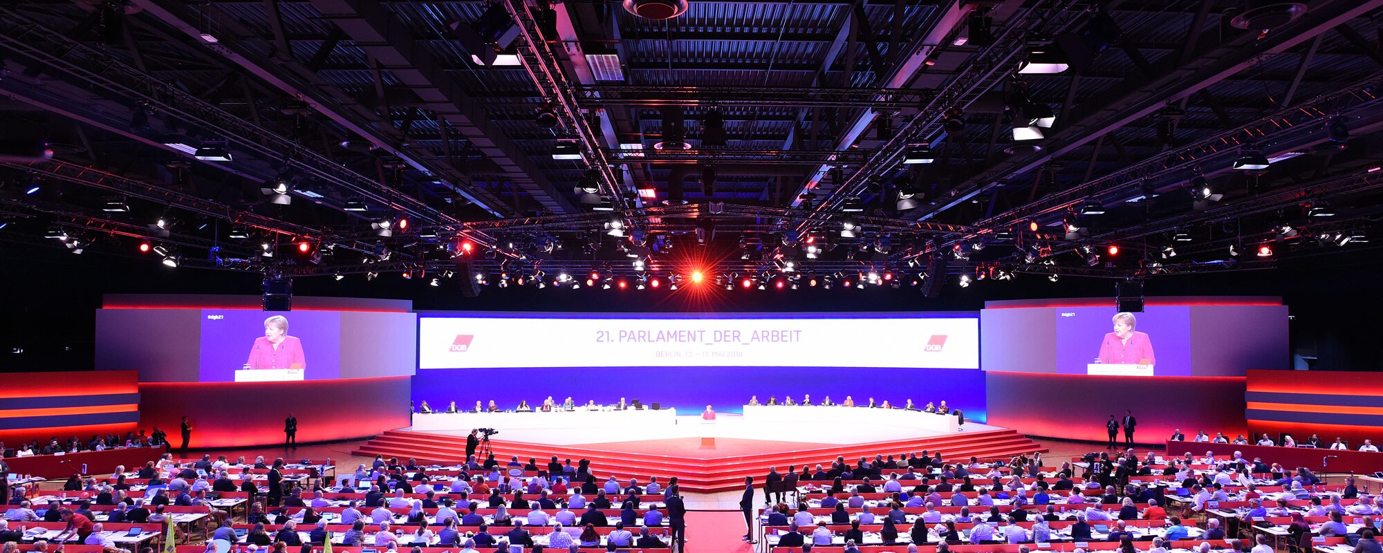 Federal Congress of the German Trade Union Confederation with chancellor Angela Merkel
