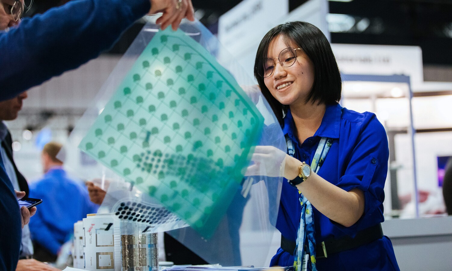 Produktpräsentation am Messestand