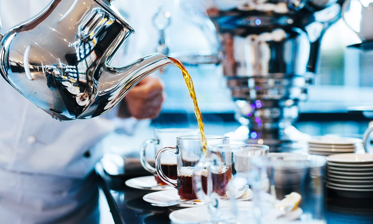 Teapot at the breakfast buffet